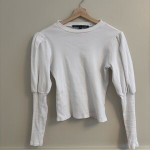 Veronica Beard White Long Sleeve Top